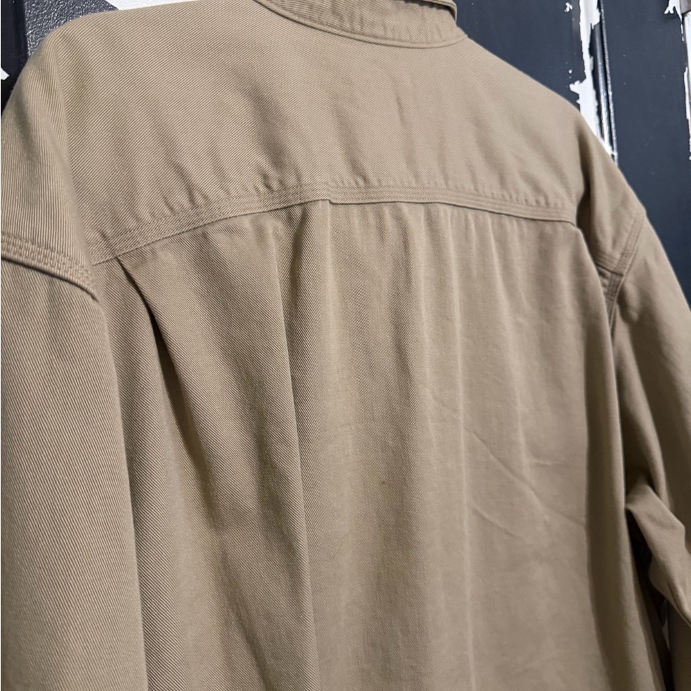 Carhartt  Fire Retardant Men's Casual Button Down in Tan 2XL work shirt. - Picture 6 of 7